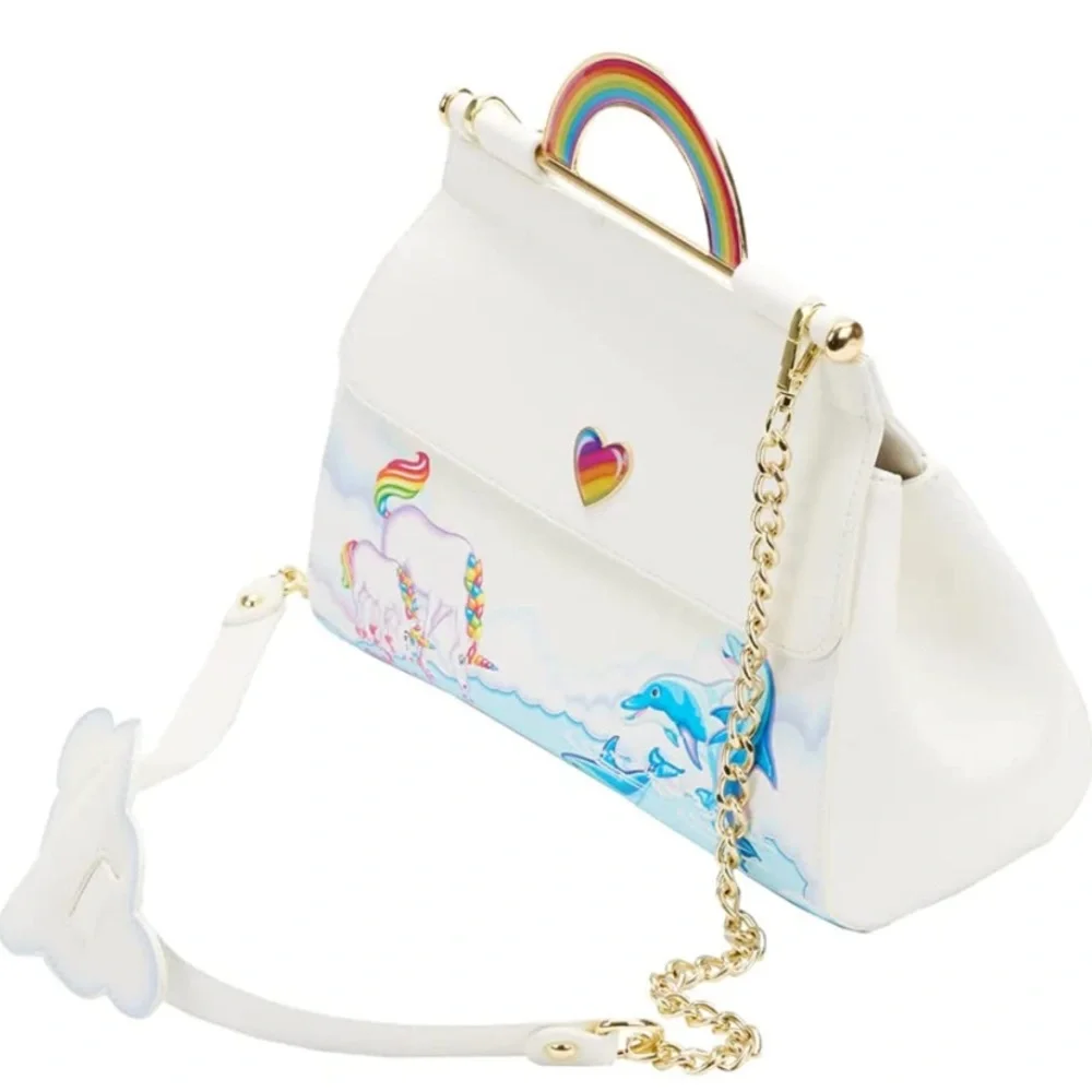 Loungefly Lisa Frank Markie Reflection Crossbody Bag Rainbow Retro‎